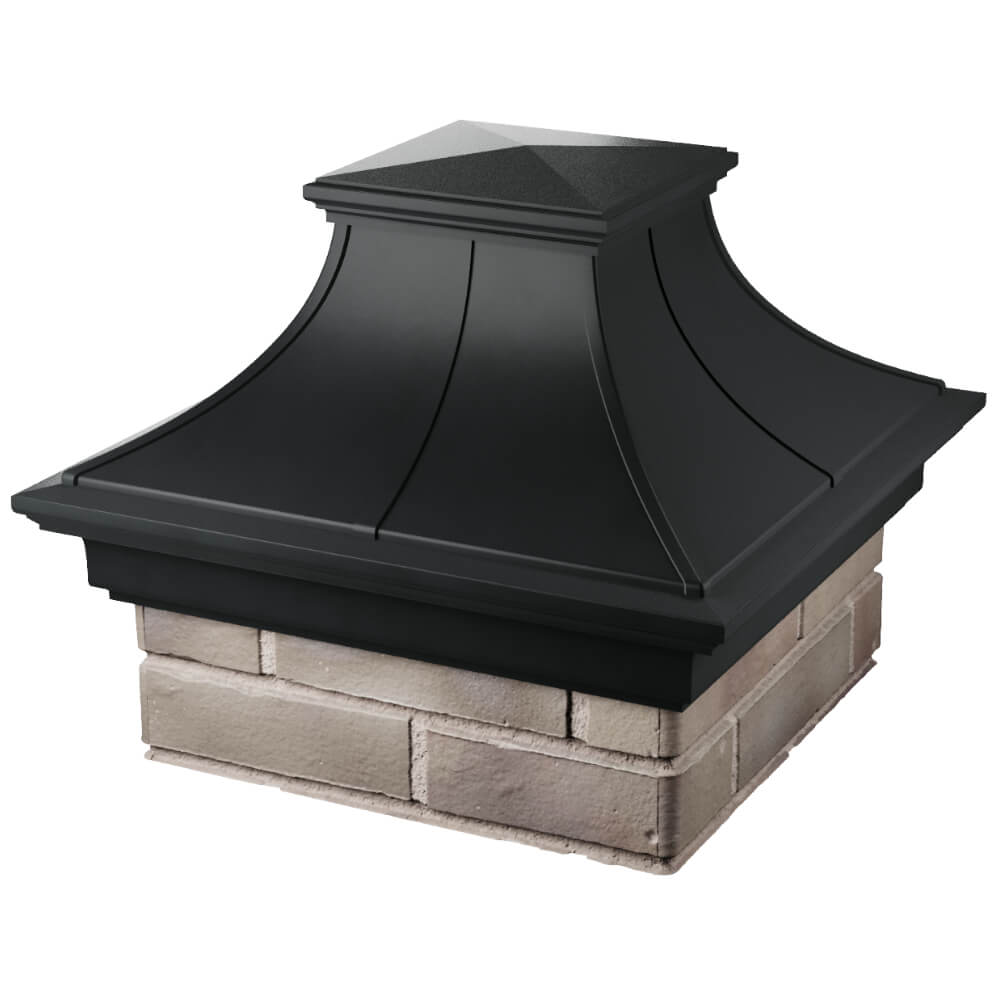 Колпак Zking Монблан Премиум Черный на столб 1.5х1.5 кирпича (385х385мм) в Сухуме фото