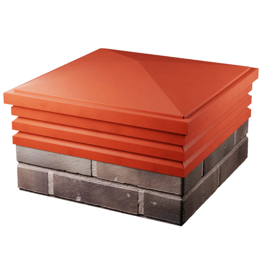 Колпак Zking Бона ХайТек Красный на столб 2х2 кирпича (513х513мм) в Сухуме фото