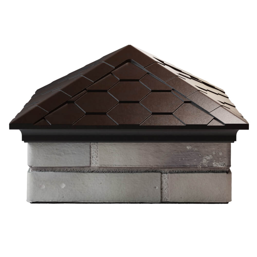 Колпак Zking Эверест Коричневый на столб 1.5х1.5 кирпича (390х390мм) Сухум фото