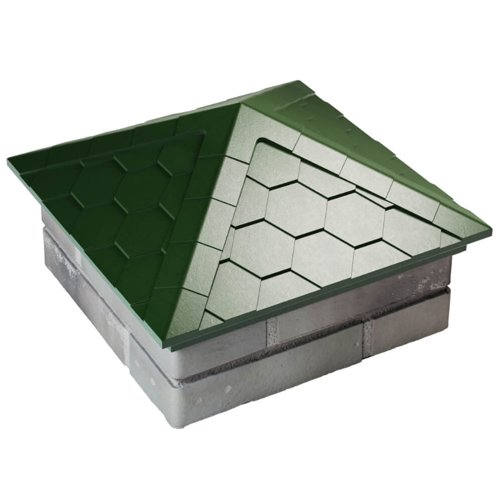 Колпак Zking Эверест Зеленый на столб 1.5х1.5 кирпича (390х390мм) в Сухуме фото