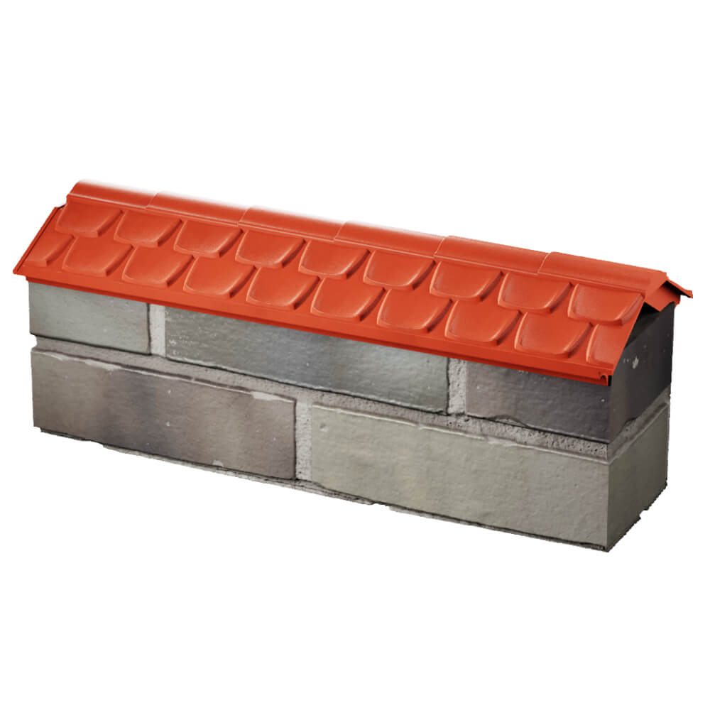 Парапет Zking Эльбрус Красный с посадкой на 0.5 кирпича (130мм) в Сухуме фото