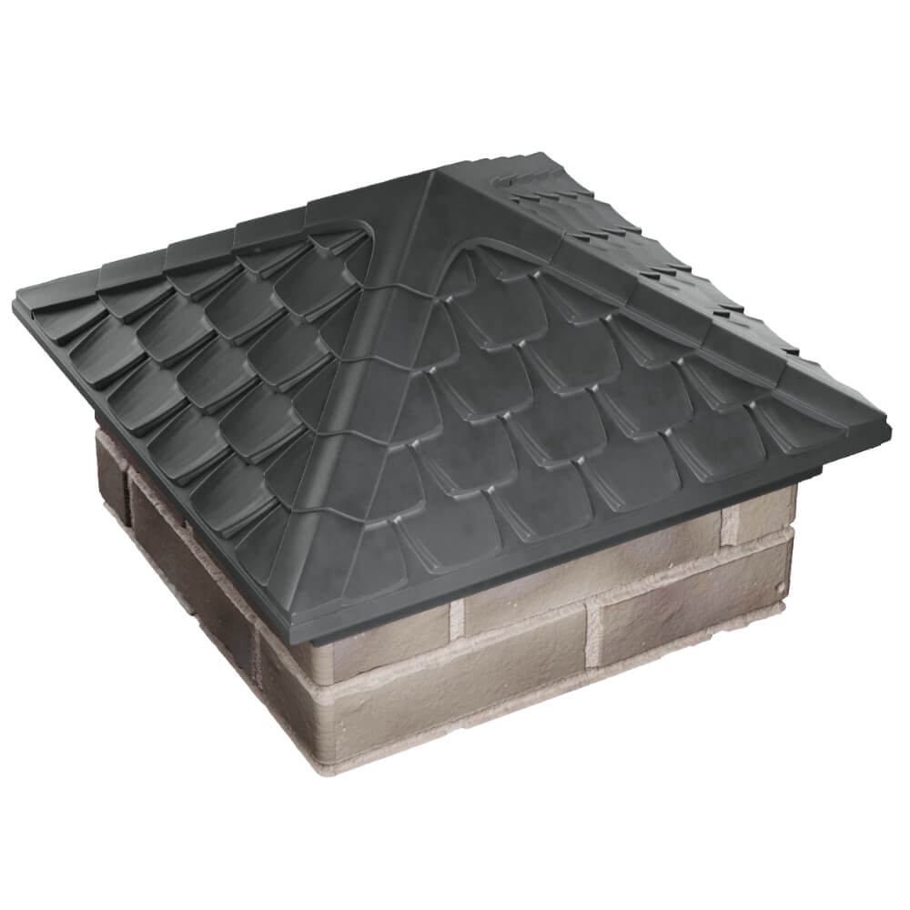 Колпак Zking Эльбрус Серый на столб 1.5х1.5 кирпича (385х385мм) в Сухуме фото