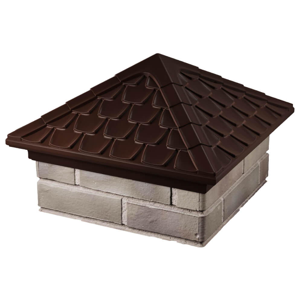 Колпак Zking Эльбрус Коричневый на столб 1.5х1.5 кирпича (385х385мм) в Сухуме фото