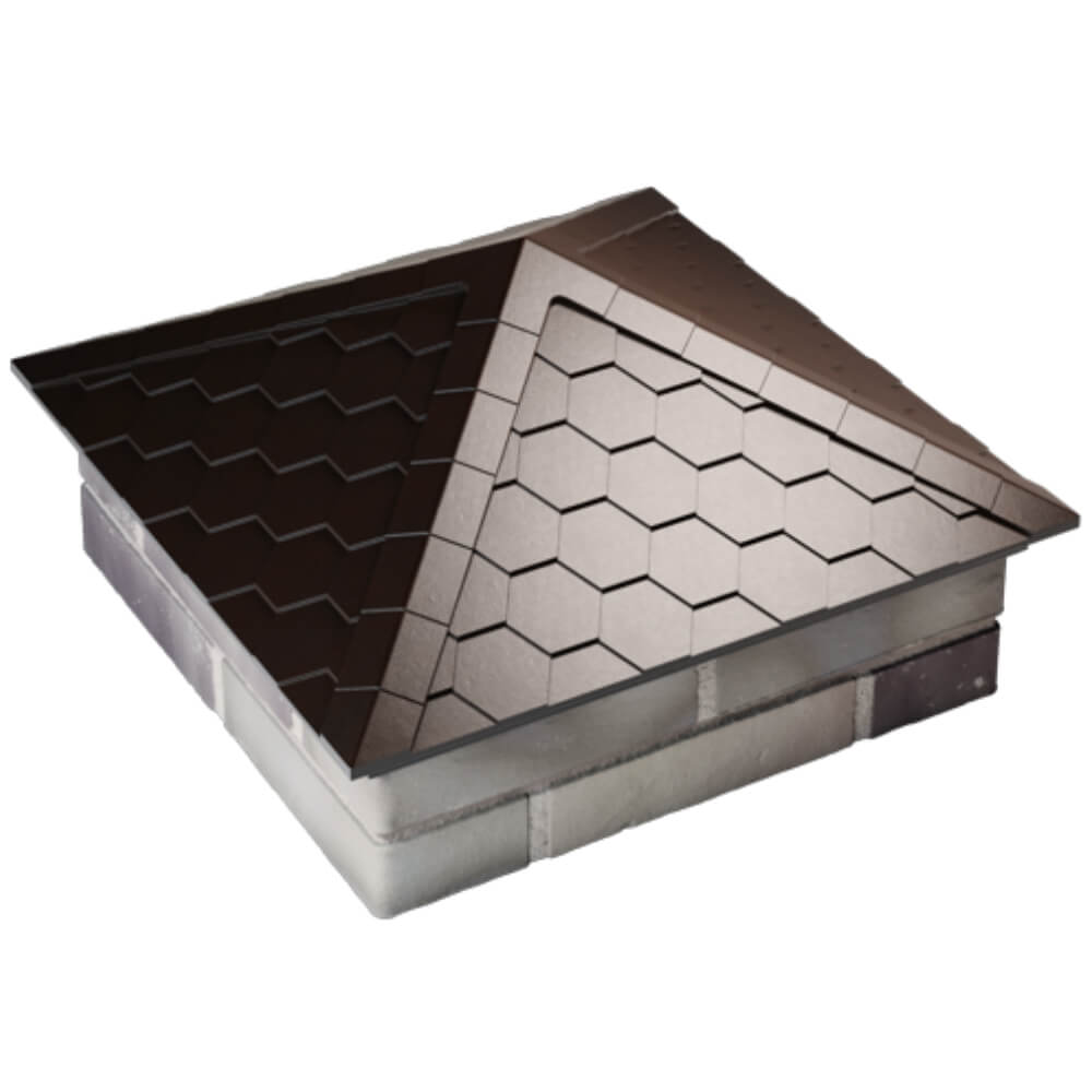 Колпак Zking Эверест Коричневый на столб 2х2 кирпича (535х535мм) Сухум фото