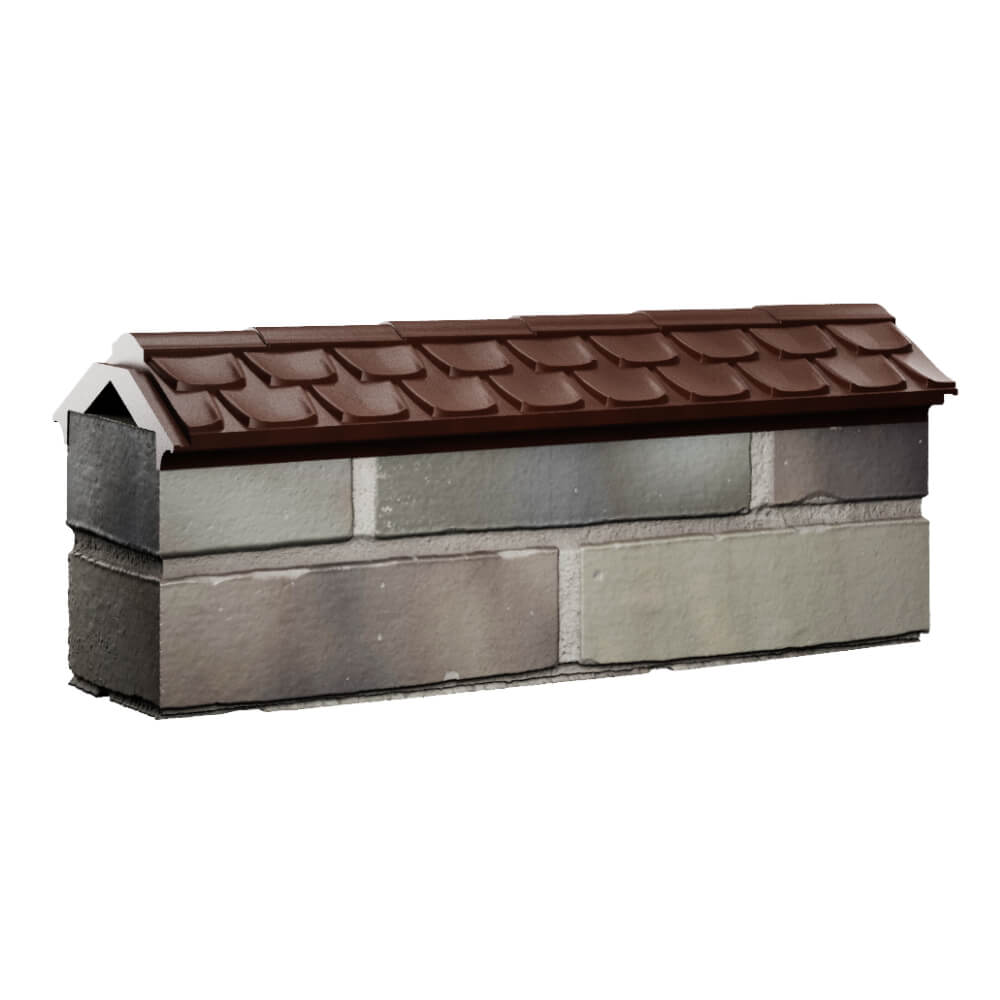 Парапет Zking Эльбрус Коричневый с посадкой на 0.5 кирпича (130мм) Сухум фото