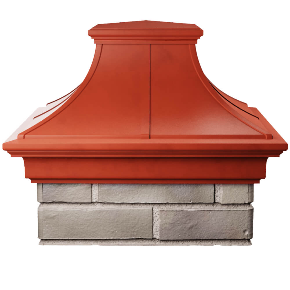 Колпак Zking Монблан Премиум Красный на столб 1.5х1.5 кирпича (385х385мм) Сухум фото