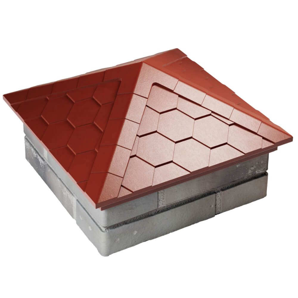 Колпак Zking Эверест Красный на столб 1.5х1.5 кирпича (390х390мм) в Сухуме фото