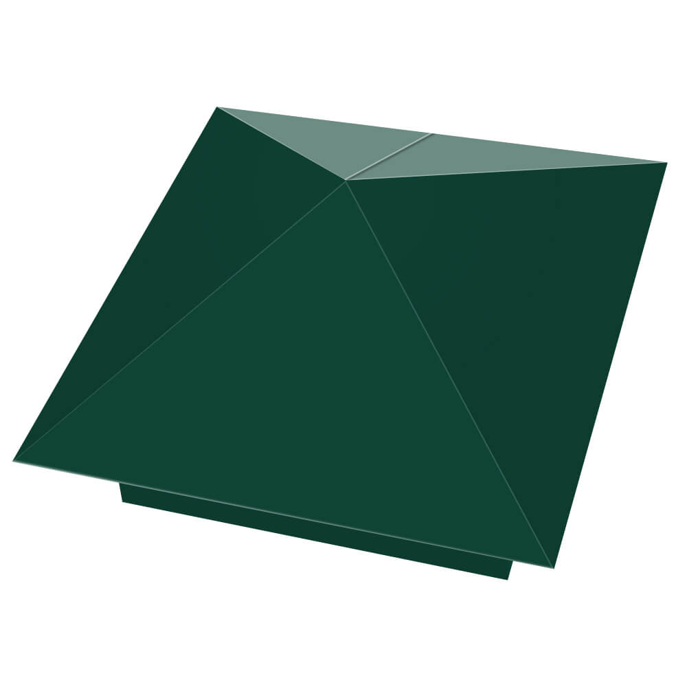 Колпак металлический 390х390мм RAL6005 Зеленый Мох заборный Сухум фото