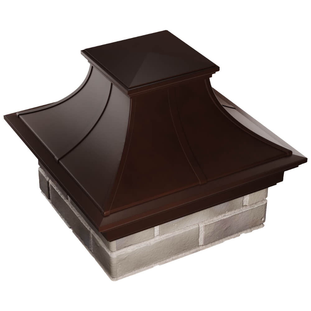 Колпак Zking Монблан Премиум Коричневый на столб 1.5х1.5 кирпича (385х385мм) в Сухуме фото