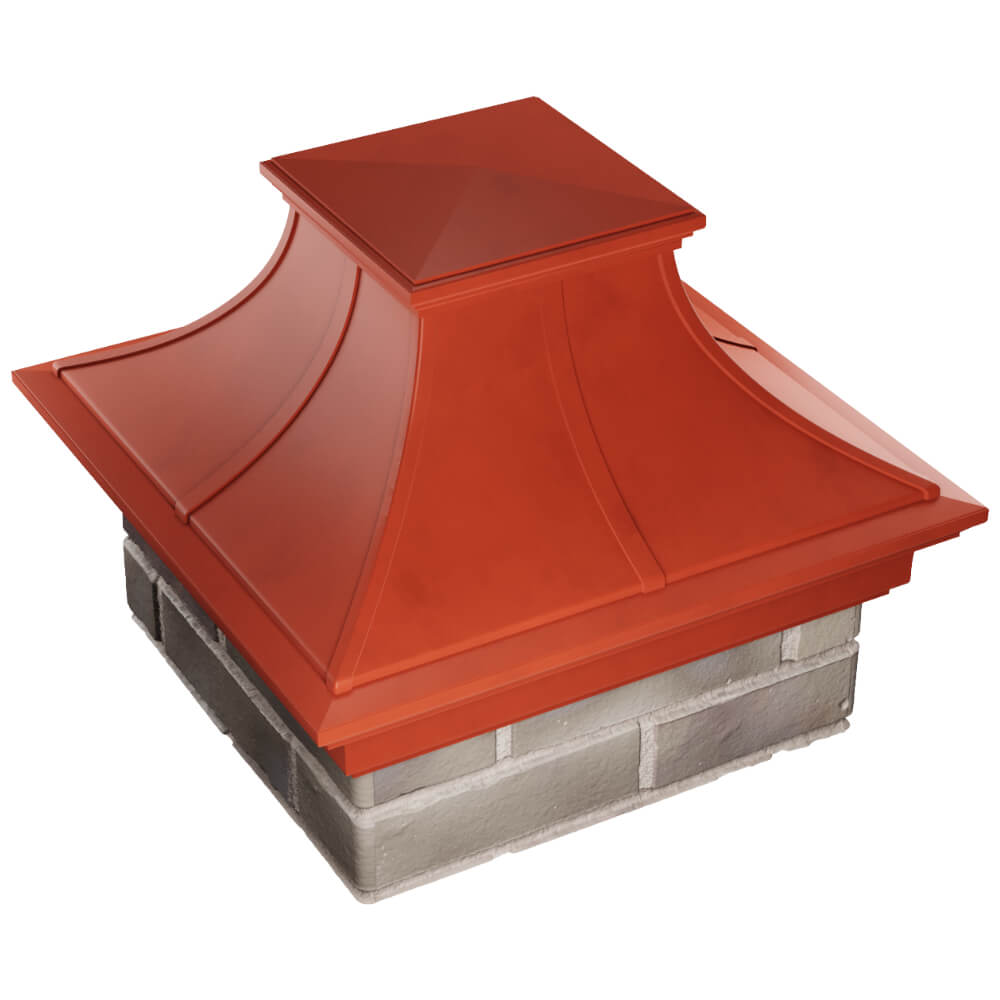 Колпак Zking Монблан Премиум Красный на столб 1.5х1.5 кирпича (385х385мм) в Сухуме фото