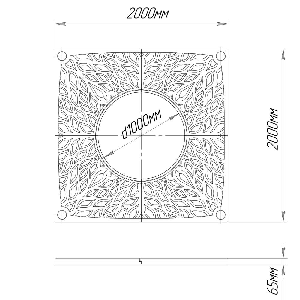 Приствольная решетка для дерева ZKING CRUST 2х2м Черная в Сухуме фото