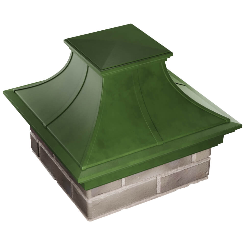 Колпак Zking Монблан Премиум Зеленый на столб 1.5х1.5 кирпича (385х385мм) в Сухуме фото