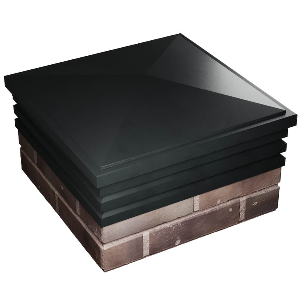 Колпак Zking Бона ХайТек Черный на столб 2х2 кирпича (513х513мм) в Сухуме фото