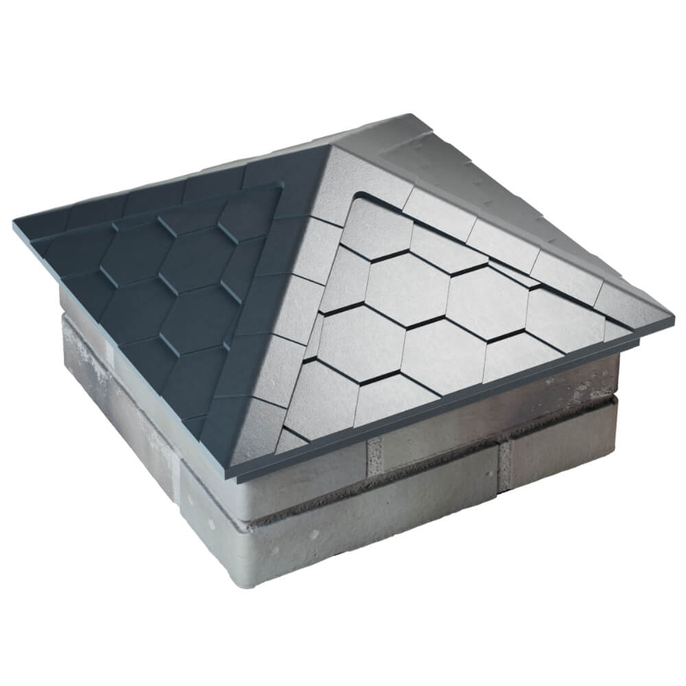 Колпак Zking Эверест Серый на столб 1.5х1.5 кирпича (390х390мм) в Сухуме фото