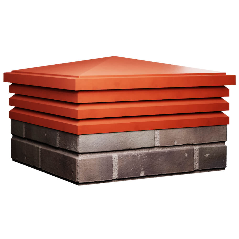 Колпак Zking Бона ХайТек Красный на столб 2х2 кирпича (513х513мм) в Сухуме фото