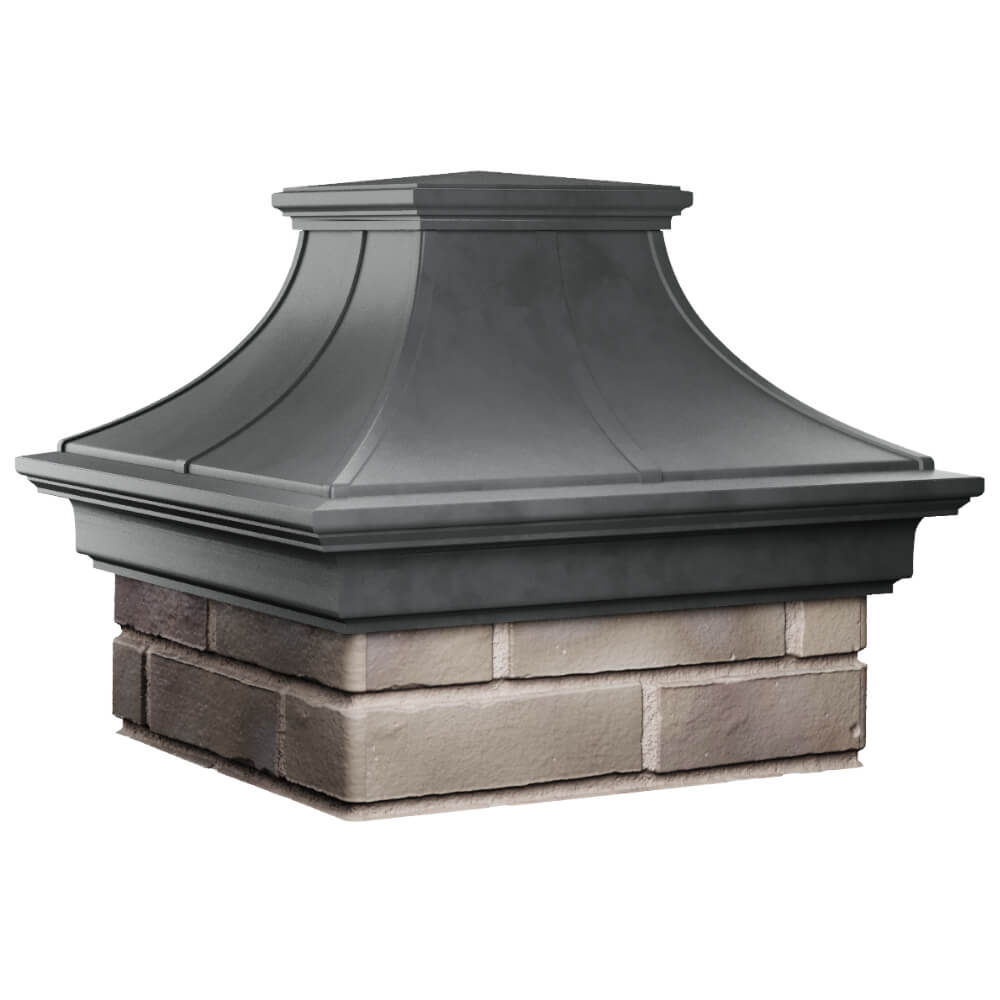 Колпак Zking Монблан Премиум Серый на столб 1.5х1.5 кирпича (385х385мм) в Сухуме фото
