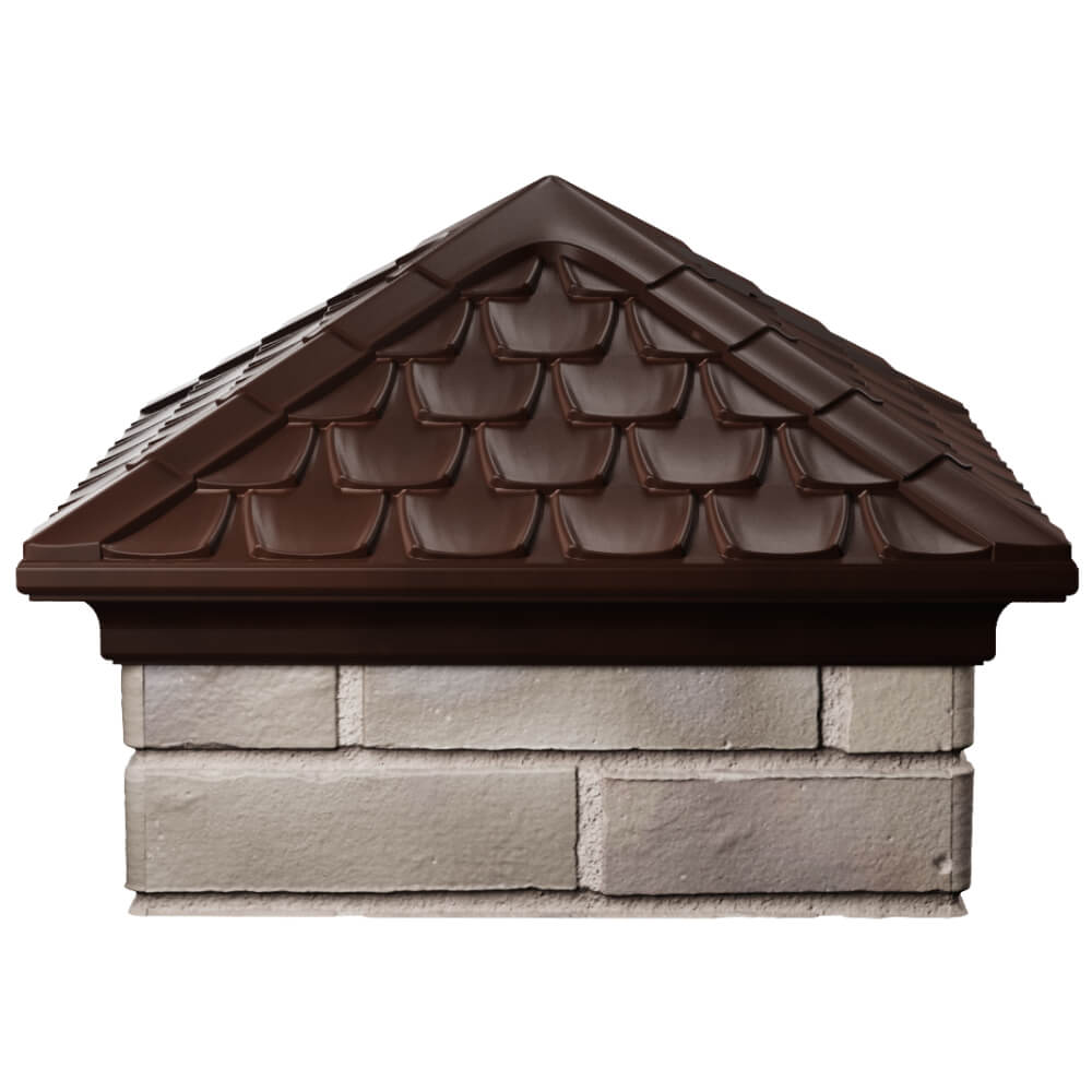 Колпак Zking Эльбрус Коричневый на столб 1.5х1.5 кирпича (385х385мм) Сухум фото