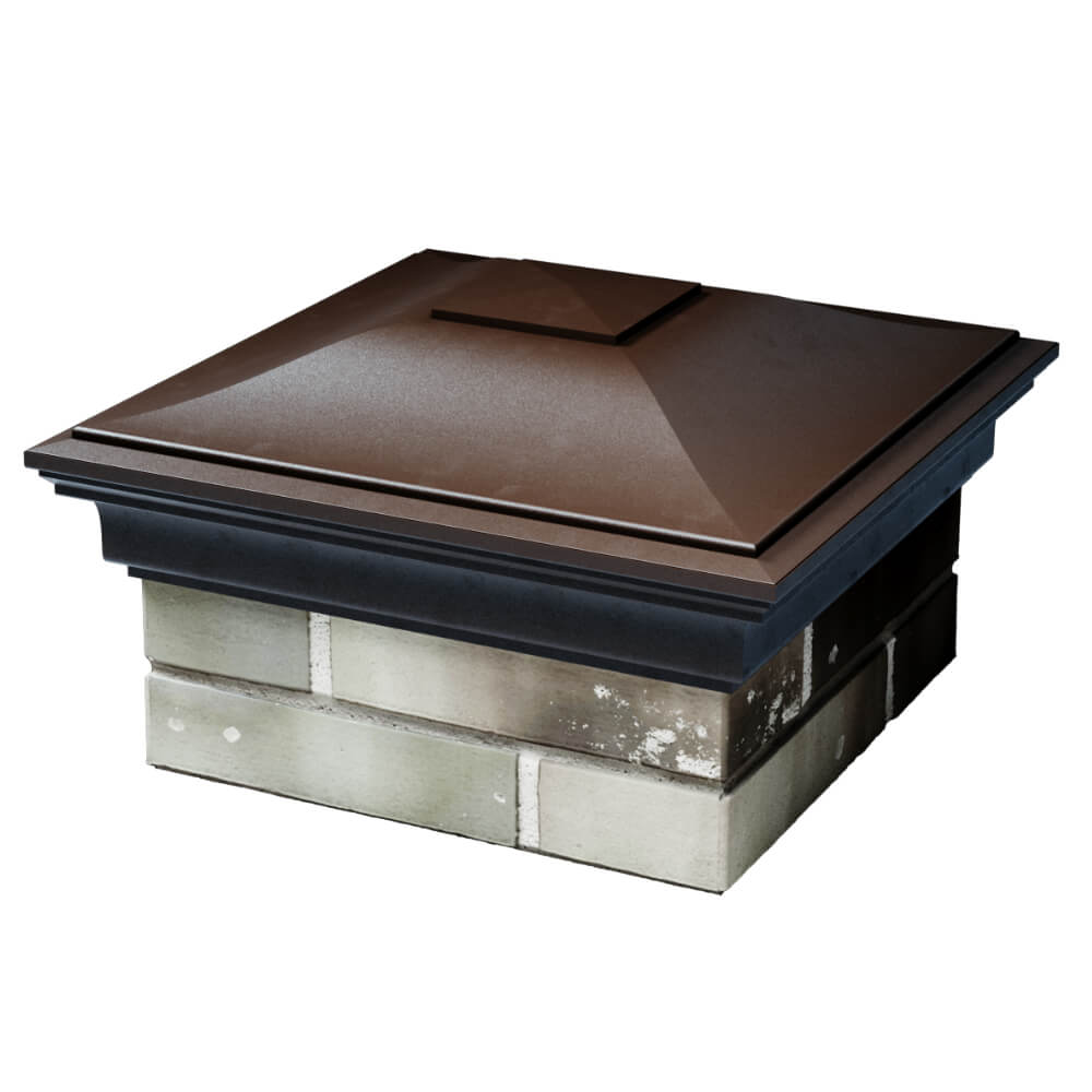 Колпак Zking Монблан Коричневый на столб 1.5х1.5 кирпича (385х385мм) в Сухуме фото