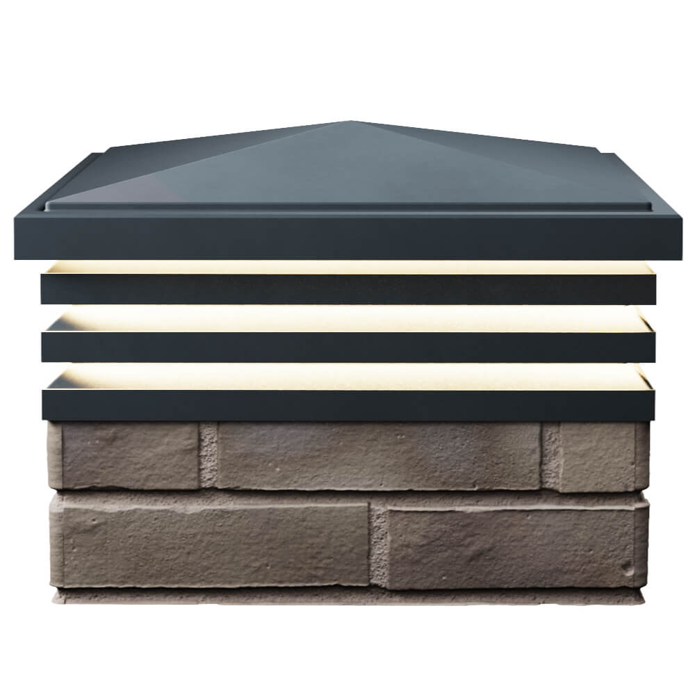 Колпак Zking Бона ХайТек Серый на столб 1.5х1.5 кирпича (385х385мм) с подсветкой в Сухуме фото