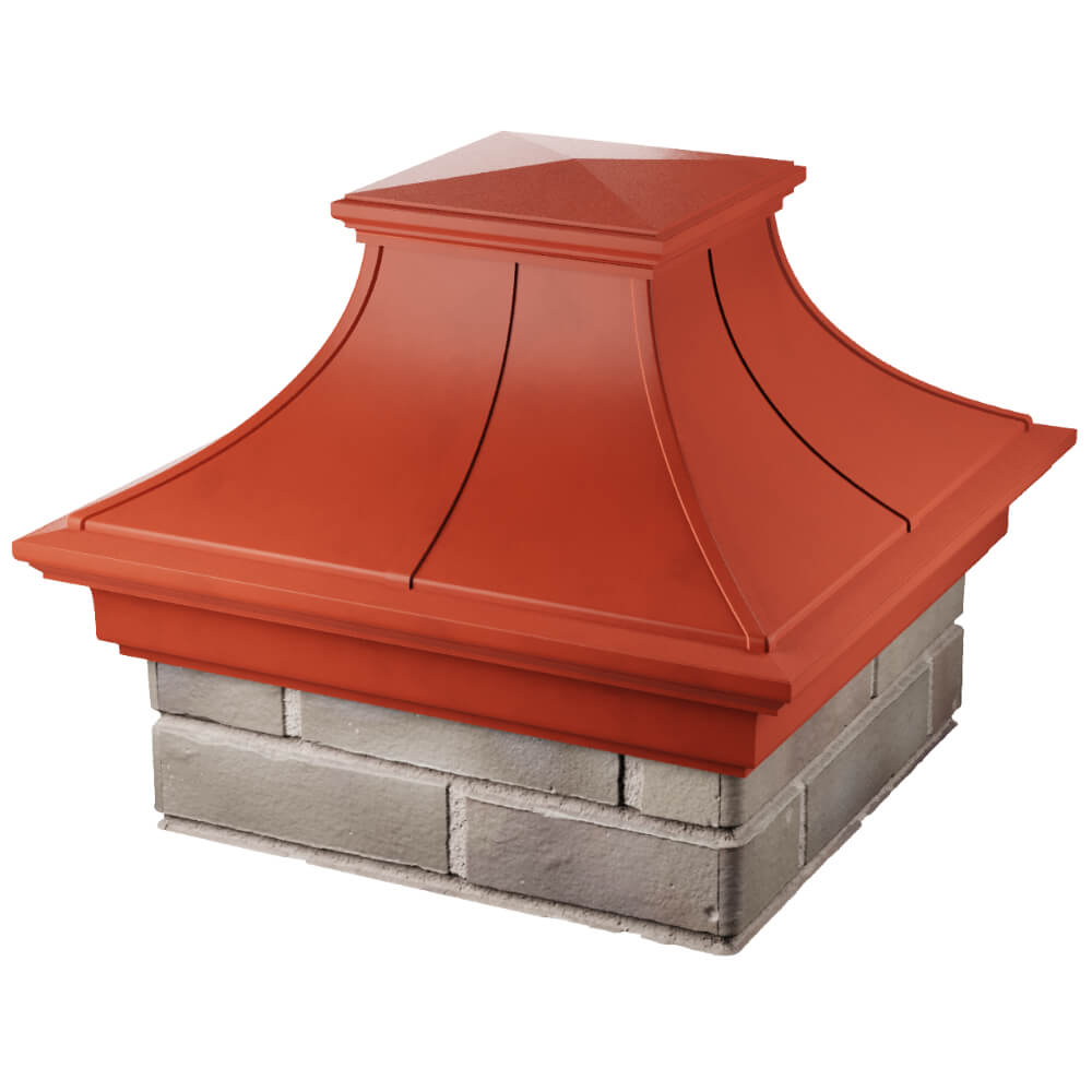 Колпак Zking Монблан Премиум Красный на столб 1.5х1.5 кирпича (385х385мм) в Сухуме фото