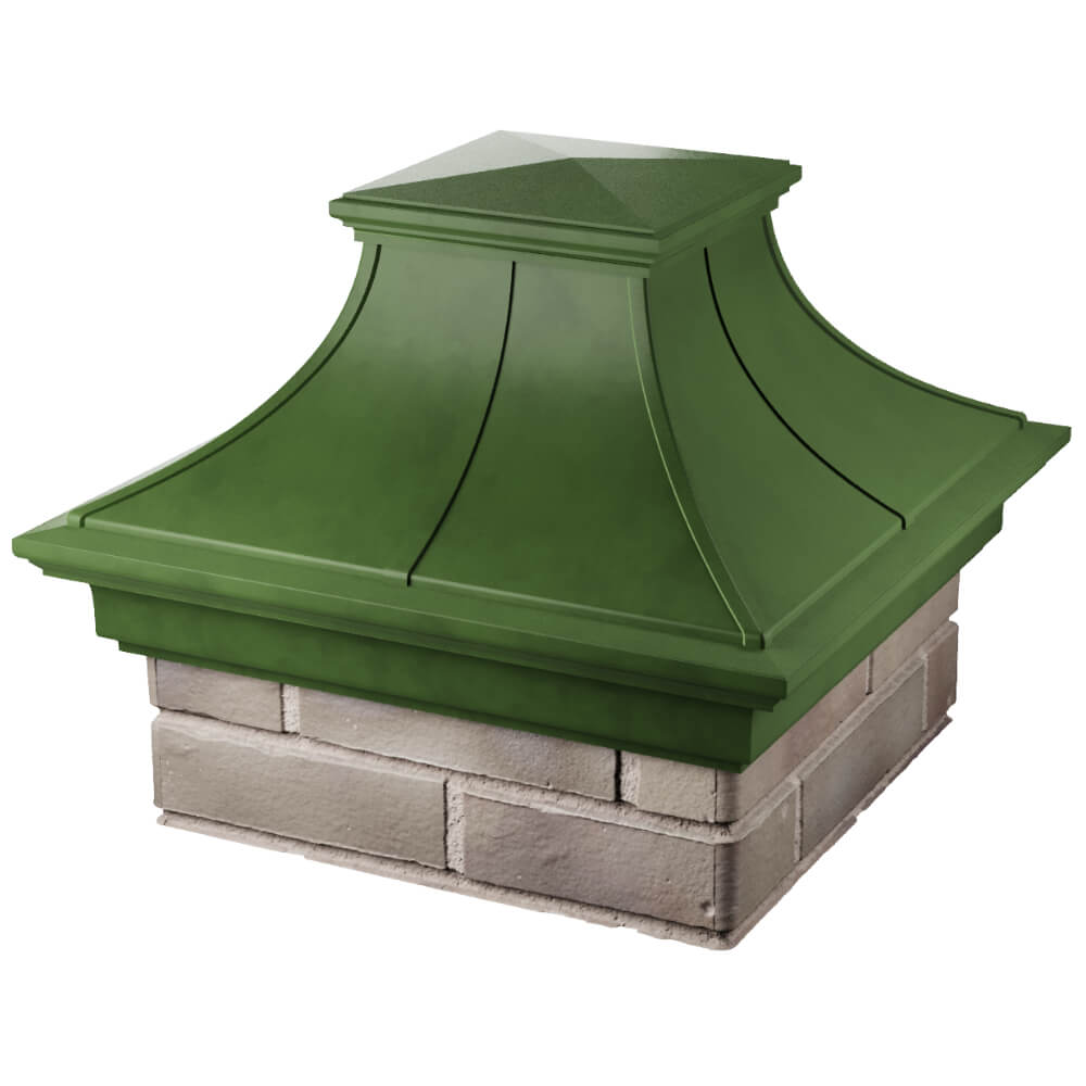 Колпак Zking Монблан Премиум Зеленый на столб 1.5х1.5 кирпича (385х385мм) в Сухуме фото