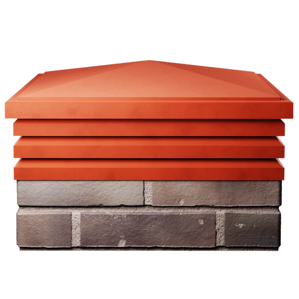 Колпак Zking Бона ХайТек Красный на столб 2х2 кирпича (513х513мм) Сухум фото