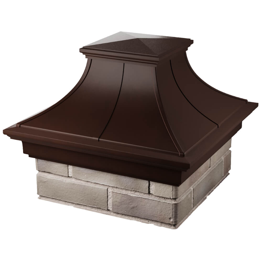 Колпак Zking Монблан Премиум Коричневый на столб 1.5х1.5 кирпича (385х385мм) в Сухуме фото