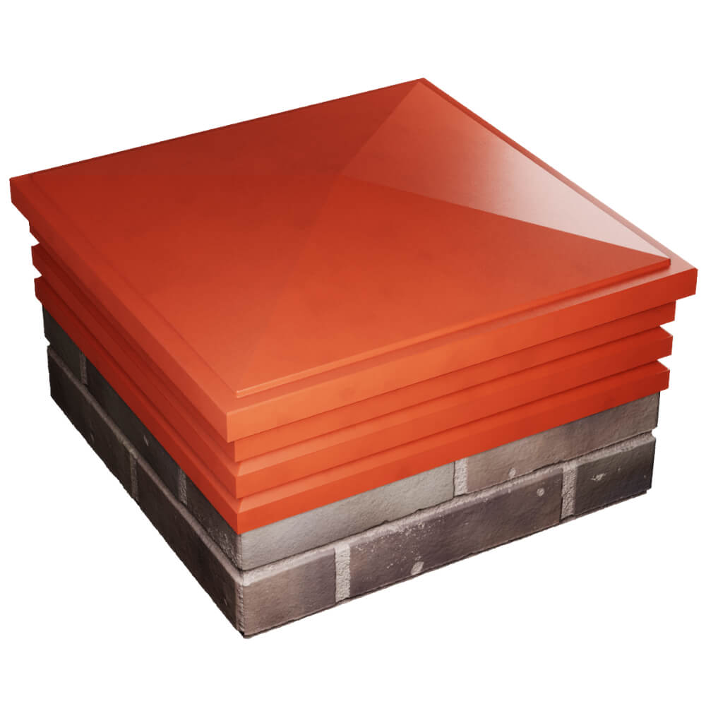 Колпак Zking Бона ХайТек Красный на столб 2х2 кирпича (513х513мм) в Сухуме фото