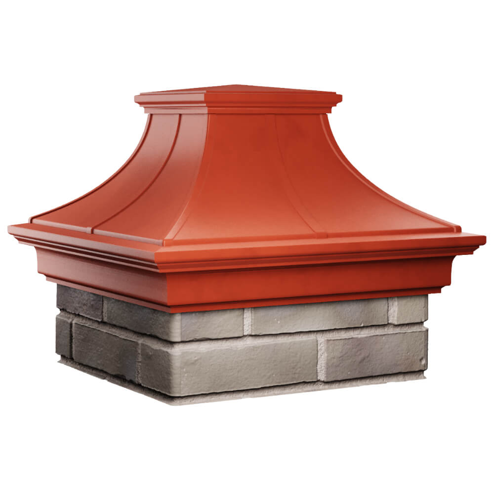 Колпак Zking Монблан Премиум Красный на столб 1.5х1.5 кирпича (385х385мм) в Сухуме фото