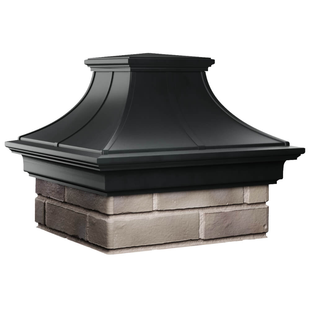 Колпак Zking Монблан Премиум Черный на столб 1.5х1.5 кирпича (385х385мм) в Сухуме фото