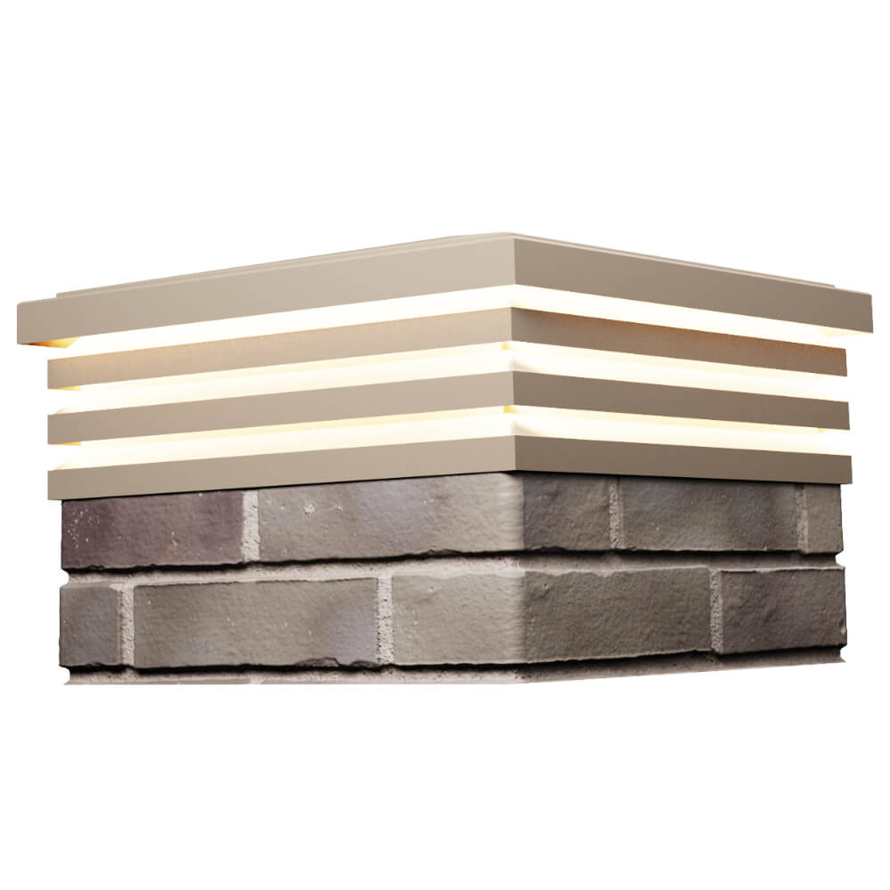 Колпак Zking Бона ХайТек Бежевый на столб 1.5х1.5 кирпича (385х385мм) с подсветкой