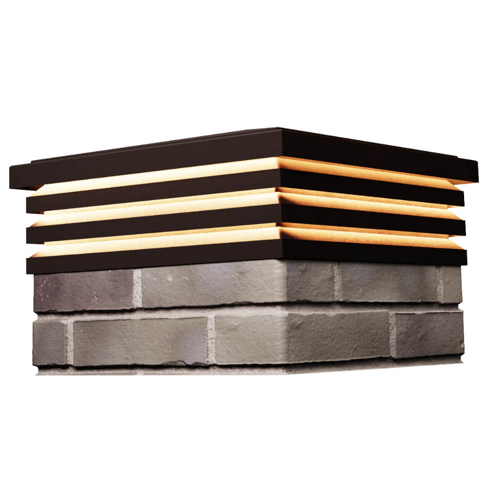 Колпак Zking Бона ХайТек Коричневый на столб 1.5х1.5 кирпича (385х385мм) с подсветкой в Сухуме фото