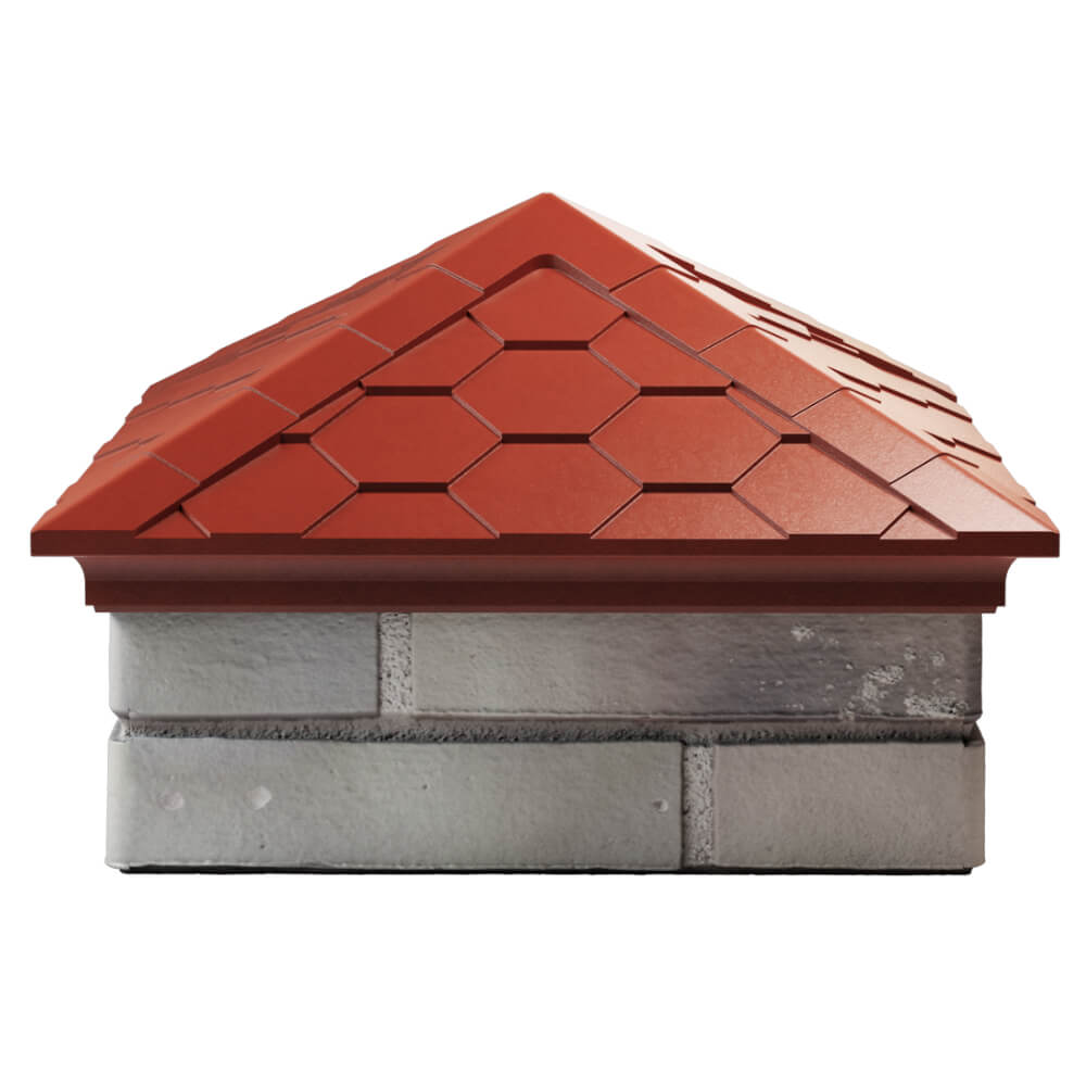 Колпак Zking Эверест Красный на столб 1.5х1.5 кирпича (390х390мм) Сухум фото