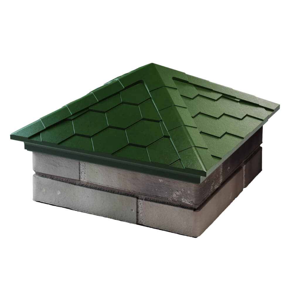 Колпак Zking Эверест Зеленый на столб 1.5х1.5 кирпича (390х390мм) в Сухуме фото