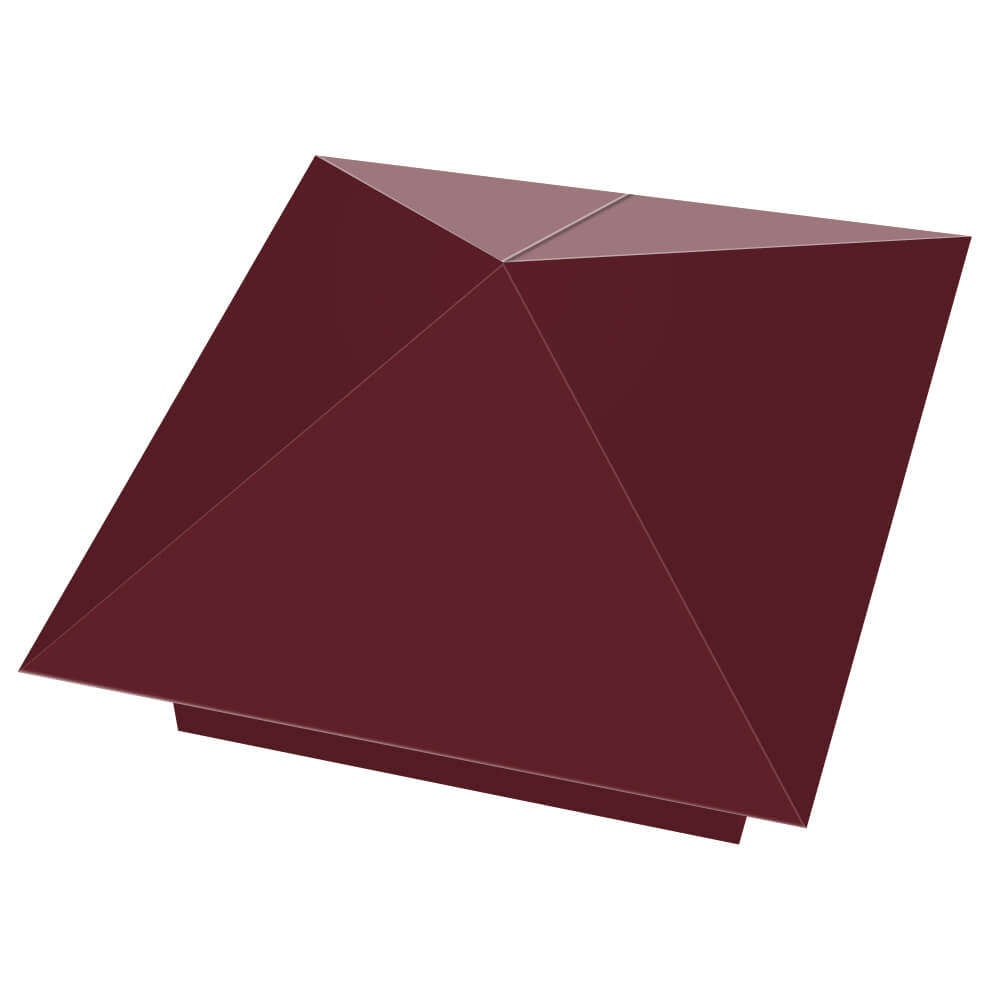 Колпак металлический 390х390мм RAL3005 Красное Вино заборный Сухум фото