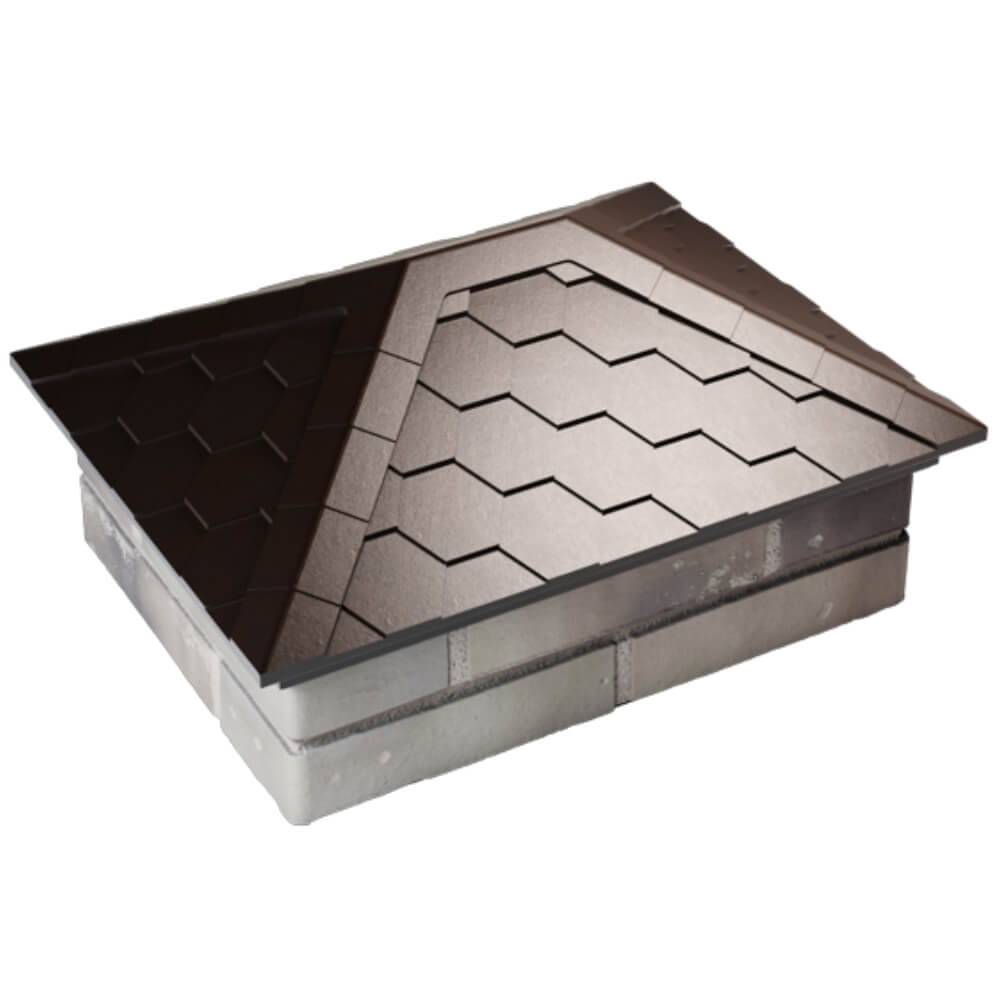 Колпак Zking Эверест Коричневый на столб 2х1.5 кирпича (520х390мм) Сухум фото