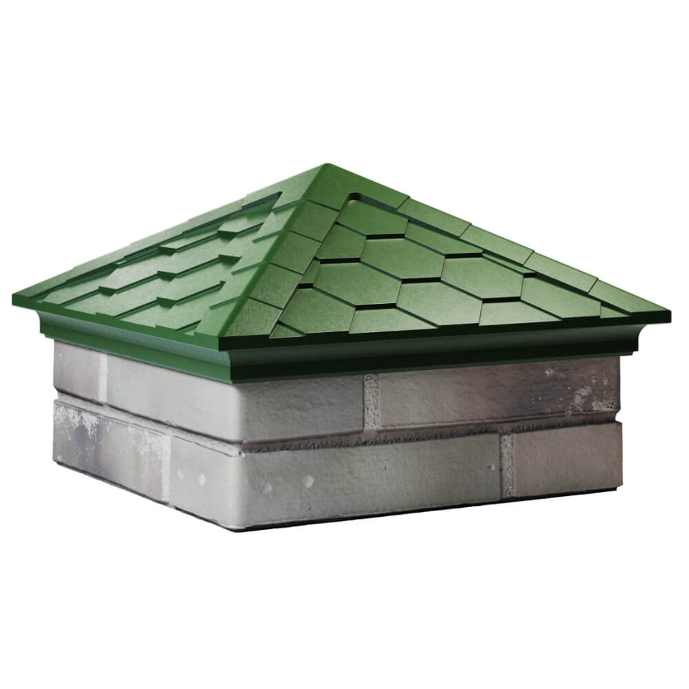 Колпак Zking Эверест Зеленый на столб 1.5х1.5 кирпича (390х390мм) в Сухуме фото