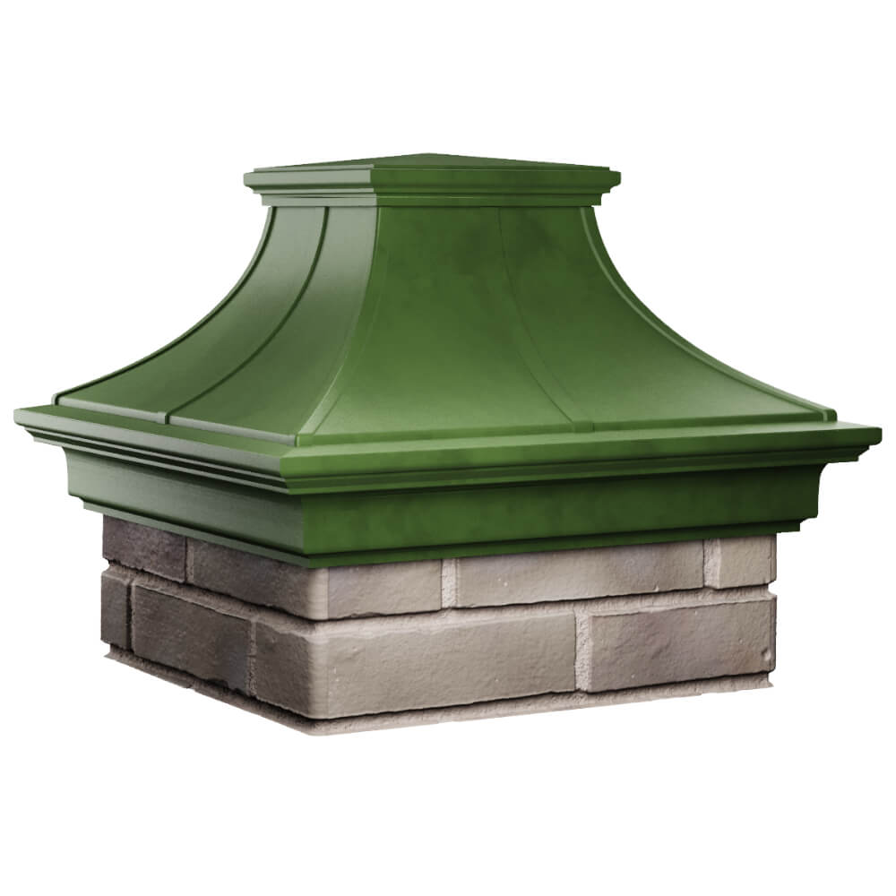 Колпак Zking Монблан Премиум Зеленый на столб 1.5х1.5 кирпича (385х385мм) в Сухуме фото