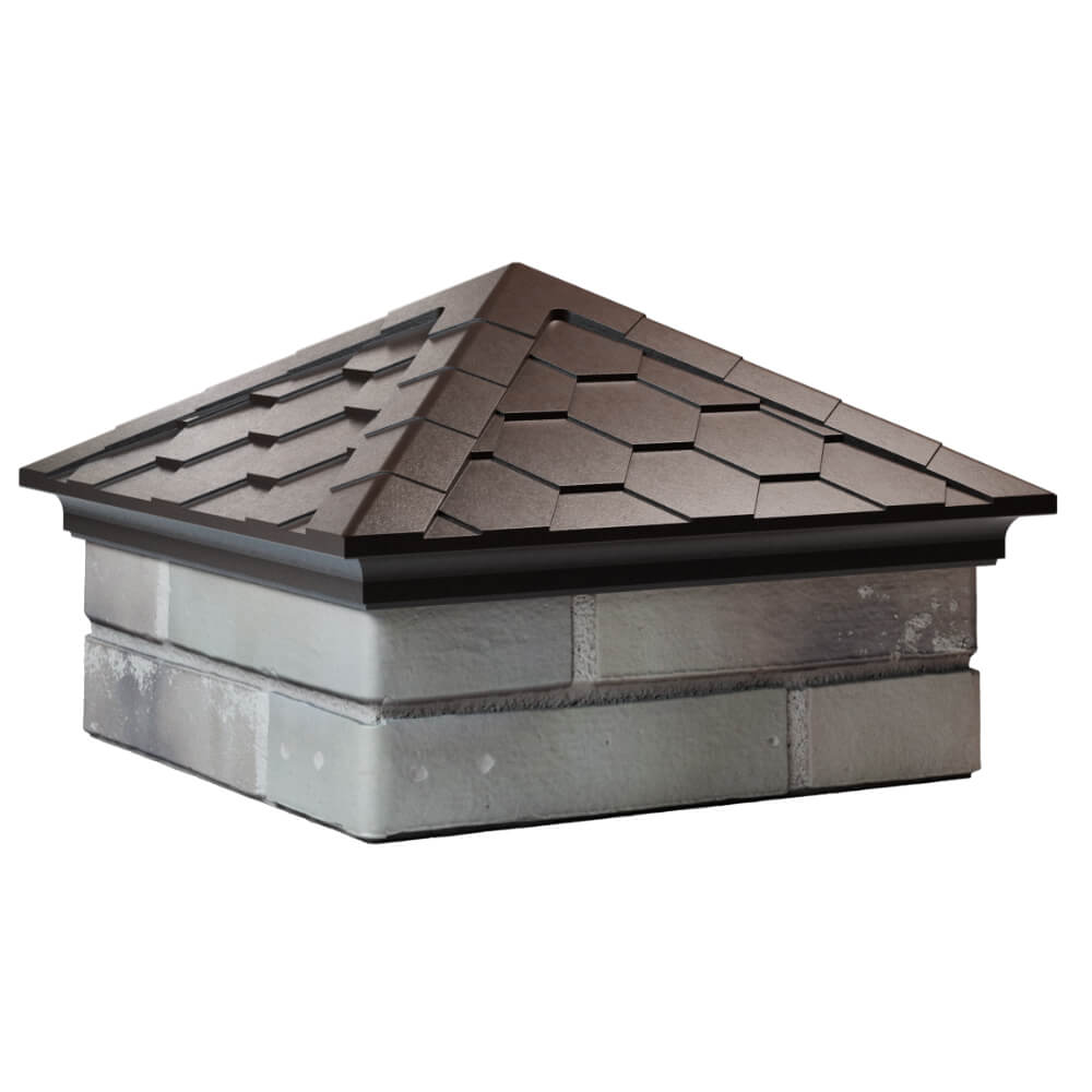 Колпак Zking Эверест Коричневый на столб 1.5х1.5 кирпича (390х390мм) в Сухуме фото