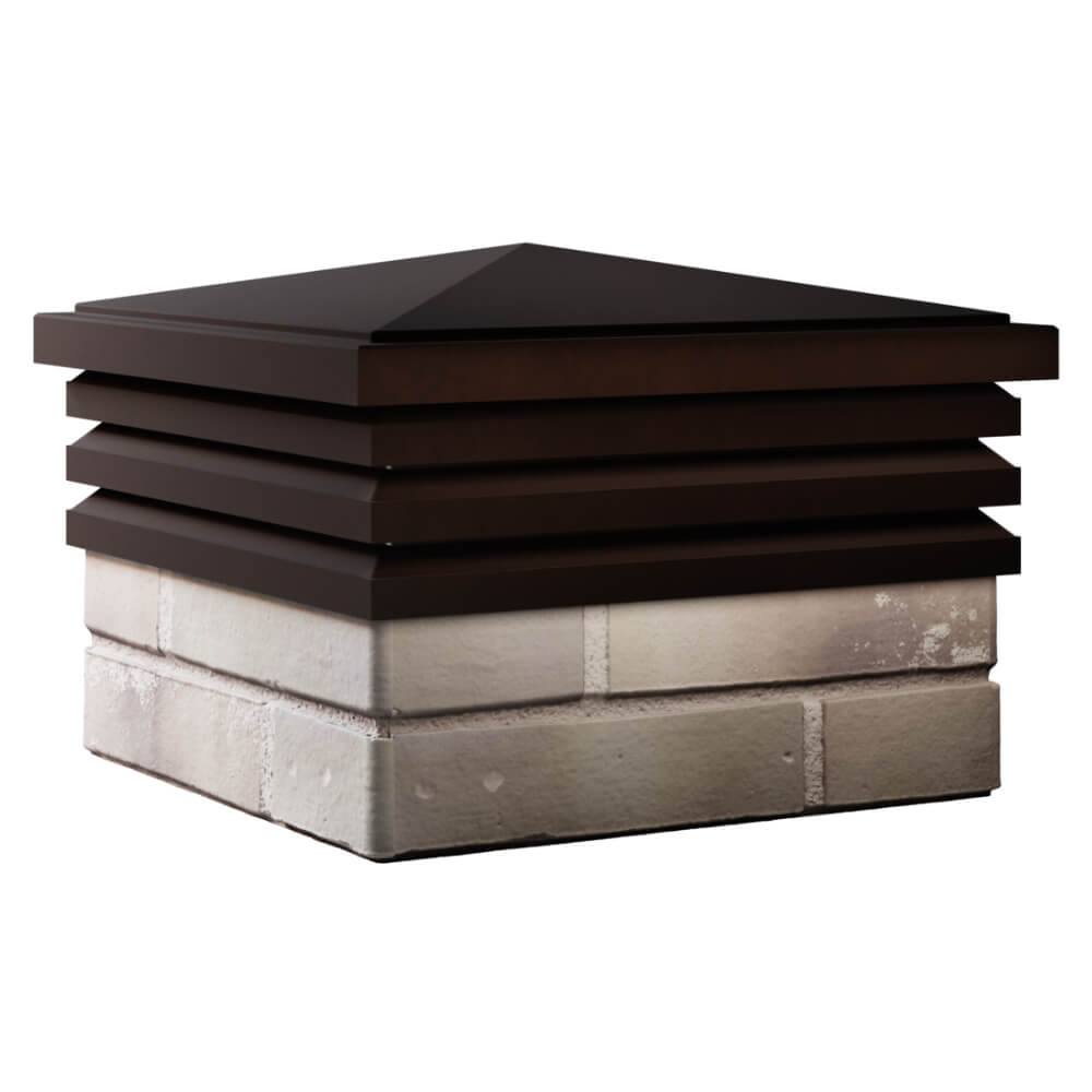 Колпак Zking Бона ХайТек Коричневый на столб 1.5х1.5 кирпича (385х385мм) в Сухуме фото