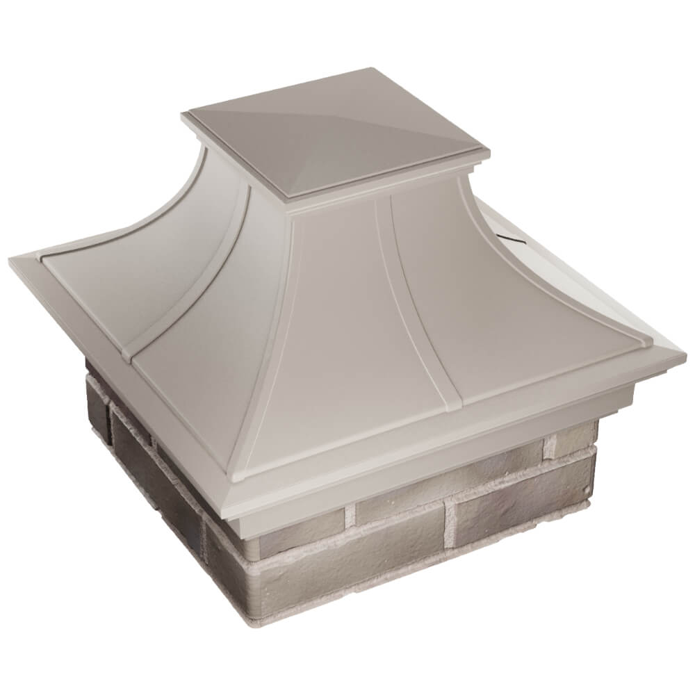 Колпак Zking Монблан Премиум Бежевый на столб 1.5х1.5 кирпича (385х385мм) в Сухуме фото